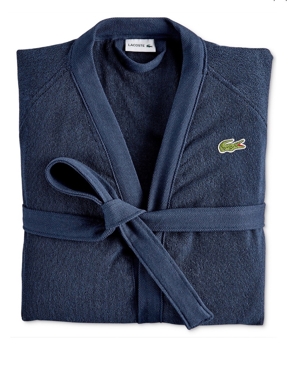 Lacoste Navy Blue Terry Robe / Unisex - Picture 4 of 7